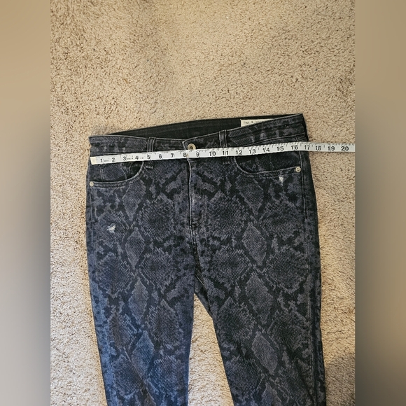 Rag And Bone Snake Skin Womens Cate Mid Rise Ankle Skinny Jeans Size 31 Stretchy - Picture 6 of 6
